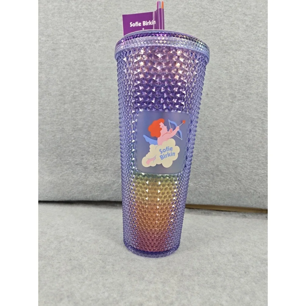 Starbucks Summer Sofie Birkin Rainbow Pride‎ Cupid Studded Venti 24 oz Tumbler